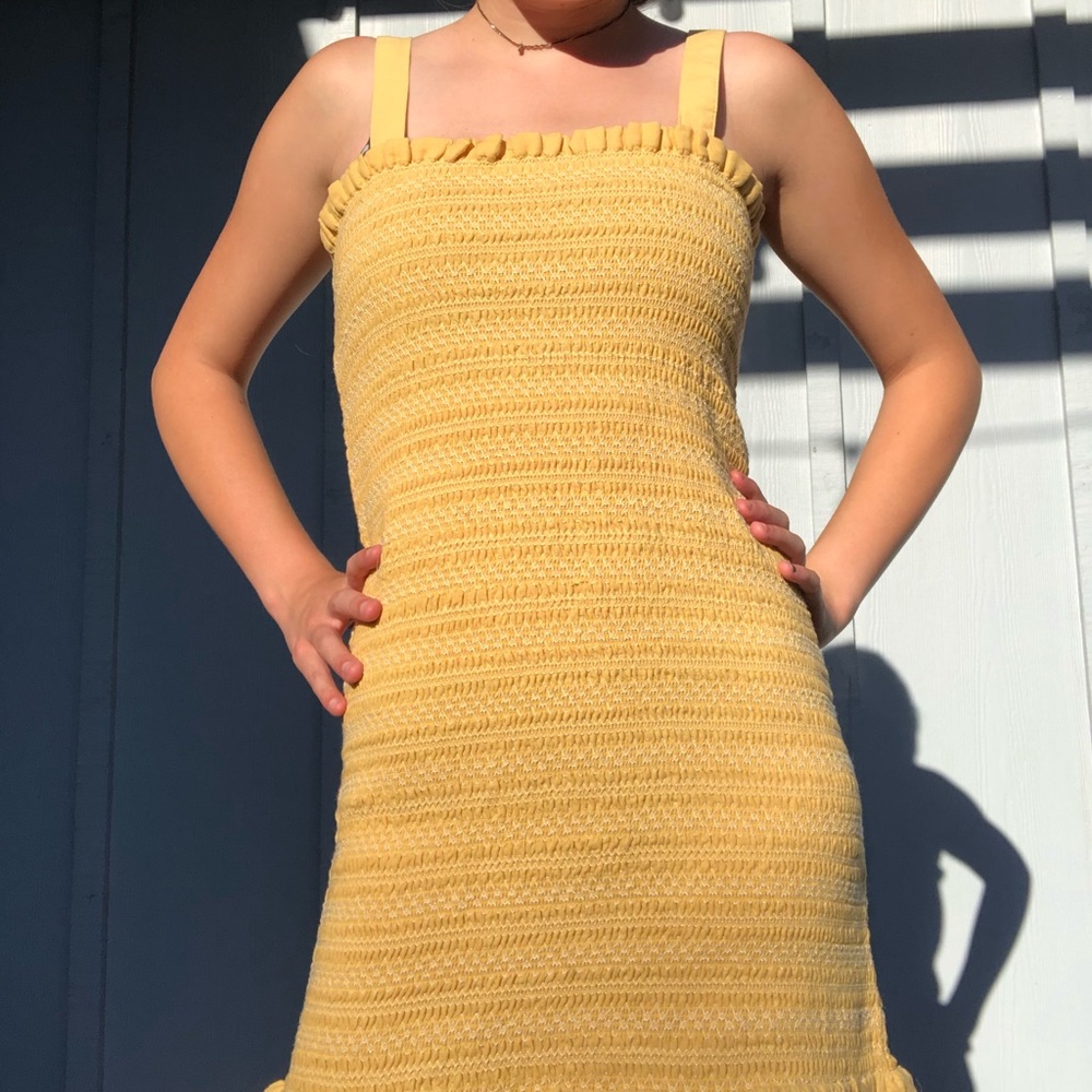 AE yellow body con dress
